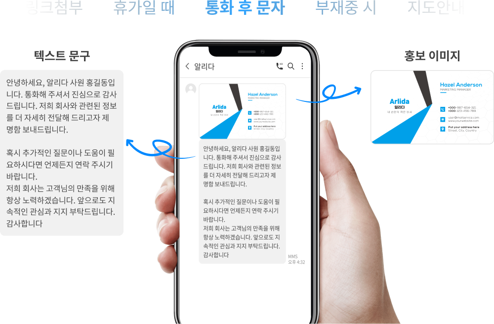 통화 후 문자 설명